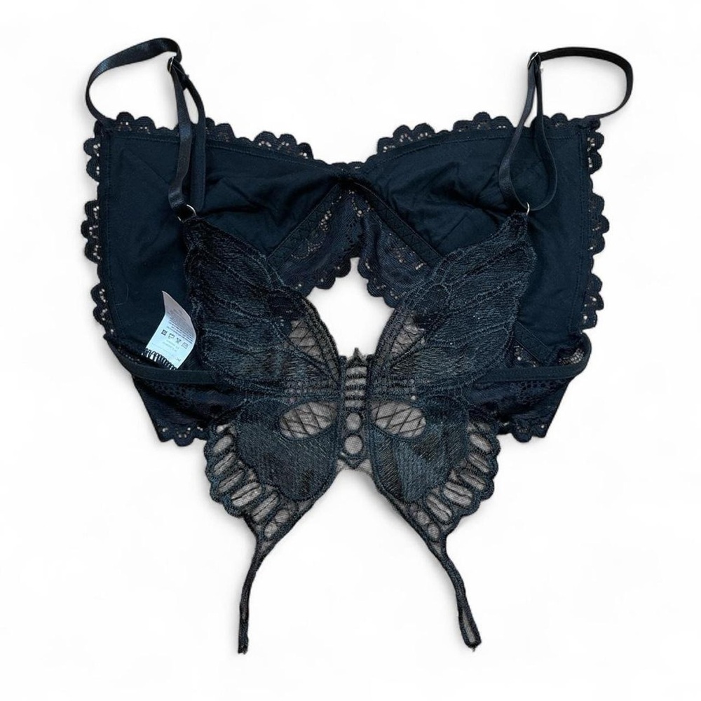 Black lace butterfly bralette
